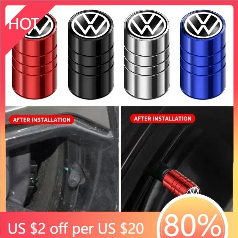 Für VW New B5 Neu Für Volkswagen 4 Stück Metall-Reifenventilkappen Auto-Reifenluftventilabdeckung Für Volkswagen R Caddy Golf Passat Tigua