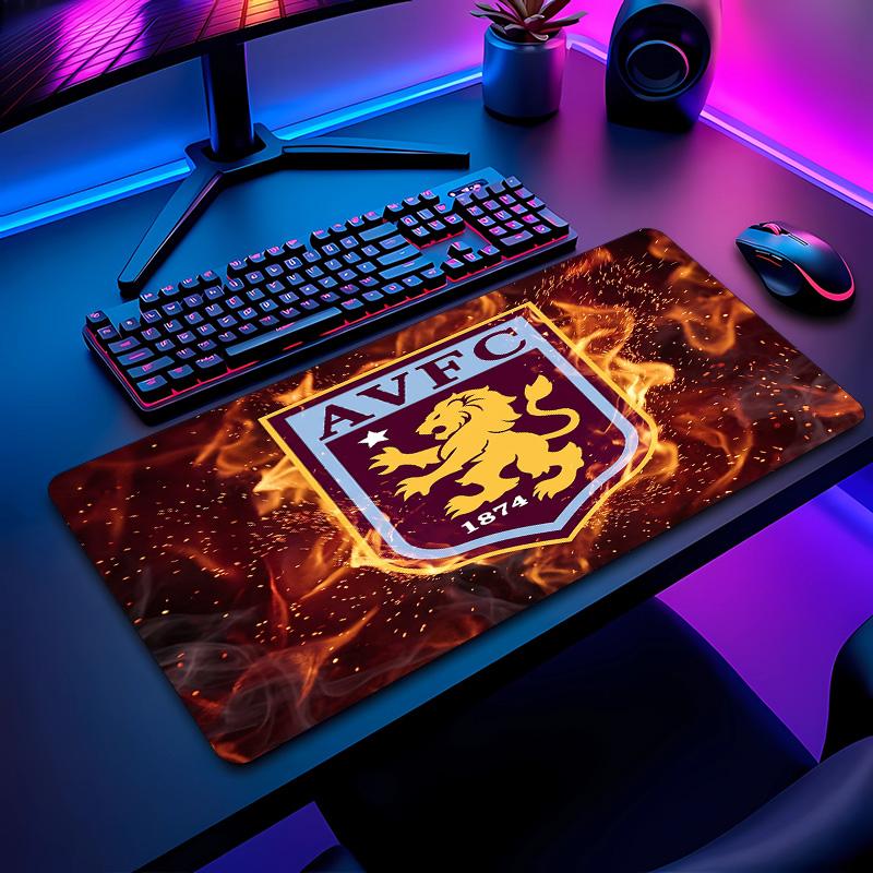 Aston Villa Football Print Mouse Pad Non?Slip Rubber Desk Mat Waterproof Gaming Mousepad For Laptop Office Desktop