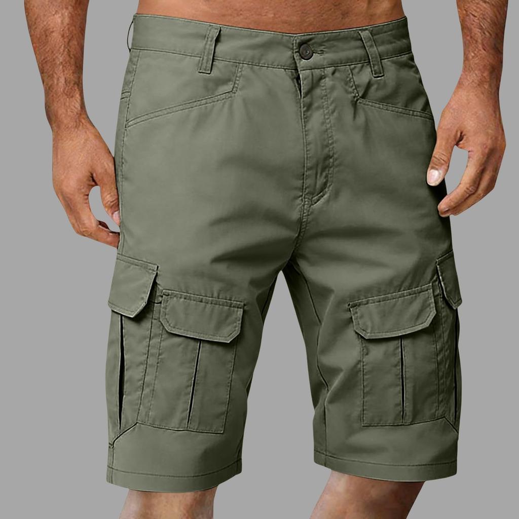 Herren Cargoshorts Mehrere Taschen Arbeitsshorts Entspannte Passform Utility Shorts mit Knopfverschluss und Gürtelschlaufen für den Außenbereich