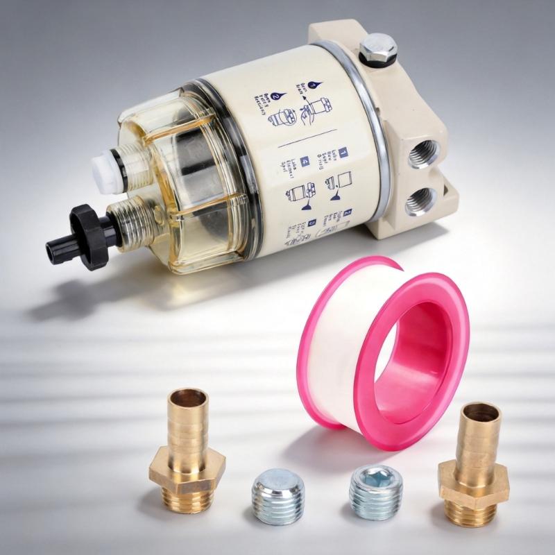 Fuel Water Separator Assembly R12T for Fuel System Maintenance, Metal Housing Replacement Filter for Routine Repair