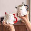 Funny Mug with Lid Large Capacity Office Couple Ceramic Water Cup Personalized Coffee Household Mug Halloween Gift
