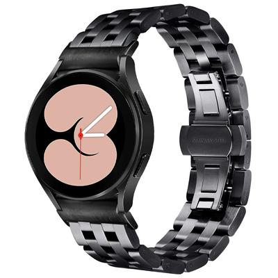 For Samsung Galaxy Watch7 44mm/40mm Stainless Steel Band with Connector 5-Bead Smart Watch Strap,Black