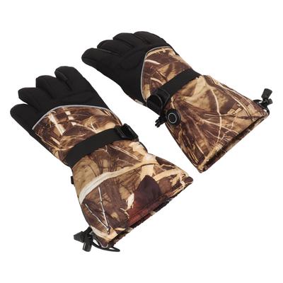 1 Pair Autumn Winter Rechargeable Battery Electric Heated Gloves Touch Screen Heated Gloves for Outdoor Fishing Mountaineering Skiing Old Reed Camo