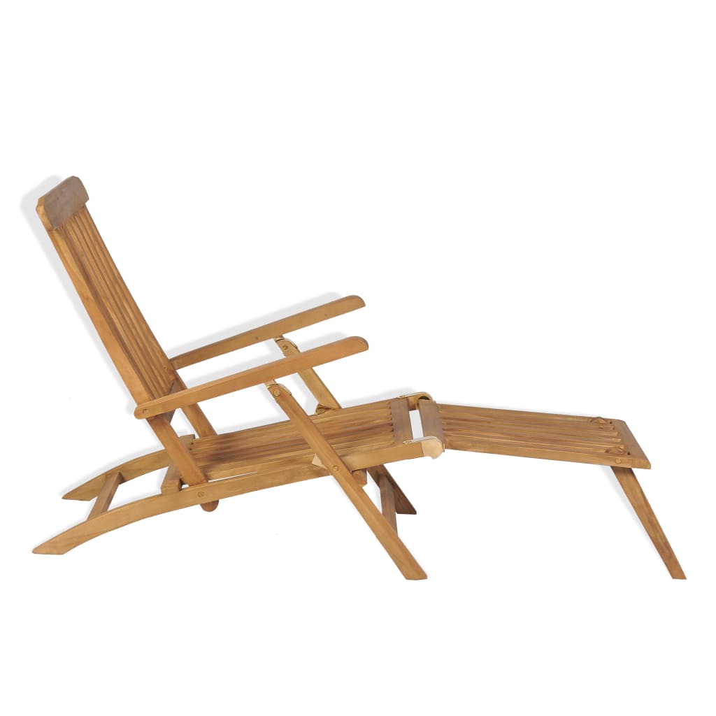 Patio Chairs Deck Chair With Footrest Solid Teak Wood