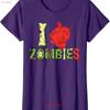 I Love Zombie Typography Made Of Zombies Parts Ladies Crewneck T Shirt Vintage Slightly Streetwear Stylish Stretched