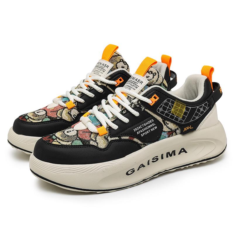 

мужская спортивная обувь новый стиль универсальная противоскользящая износостойкая низкая супер толстая обувь для папы спортивная повседневная обувь для мужчин 44