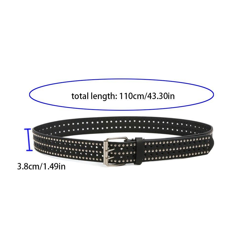 Wide Side PU Leather Star Hole Women Waist Belts Y2K Style Belts Korean Waistbands Men Waist Belts