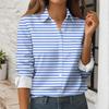 Camicia da Donna Stampata con Bottoni Camicia a Maniche Lunghe Top da Lavoro Business Casual con Tasche Giacca
