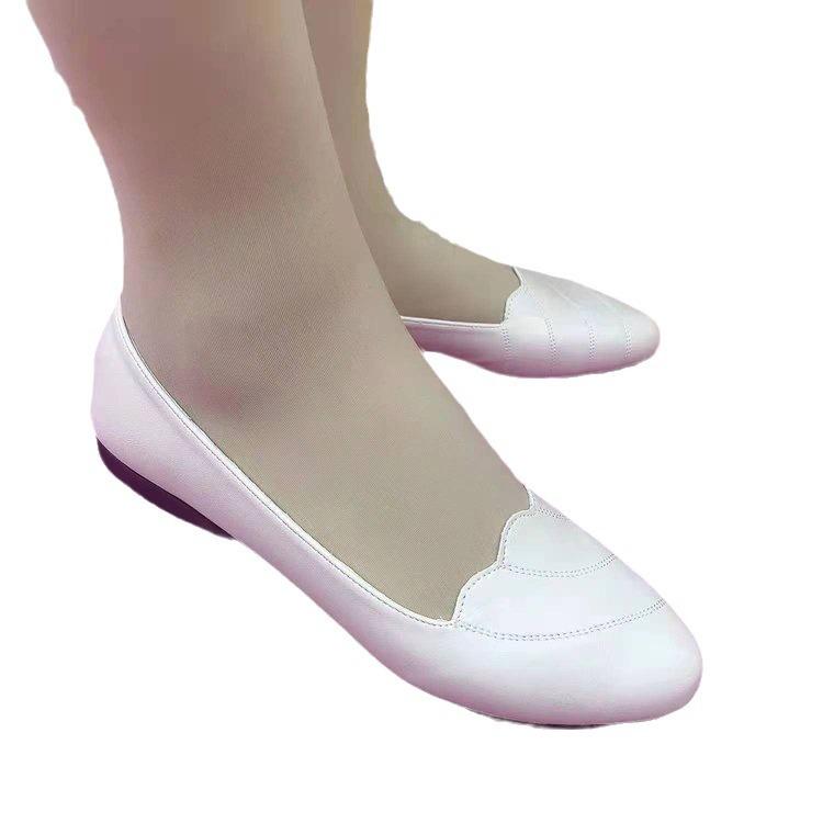 Soft leather single shoes women's spring and autumn new women's shoes soft sole pointed flat bottom women's leather shoes