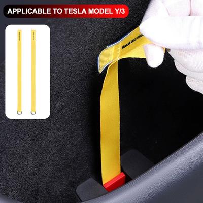 2 Stück Auto Hintertür Notfall Sicherheitszugseil für Tesla Model 3 Y Highland Juniper 2021-2025 Autozubehör
