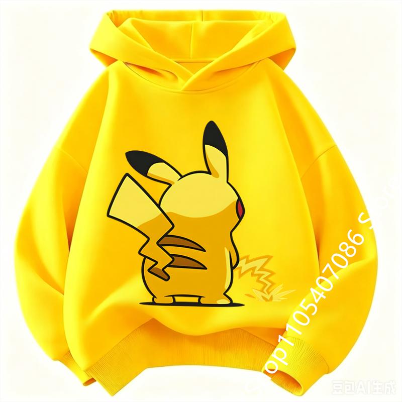 Pikachu Dětská mikina Měkká a pohodlná Vhodná pro chlapce a dívky Teplá na podzim a v zimě Dětská mikina