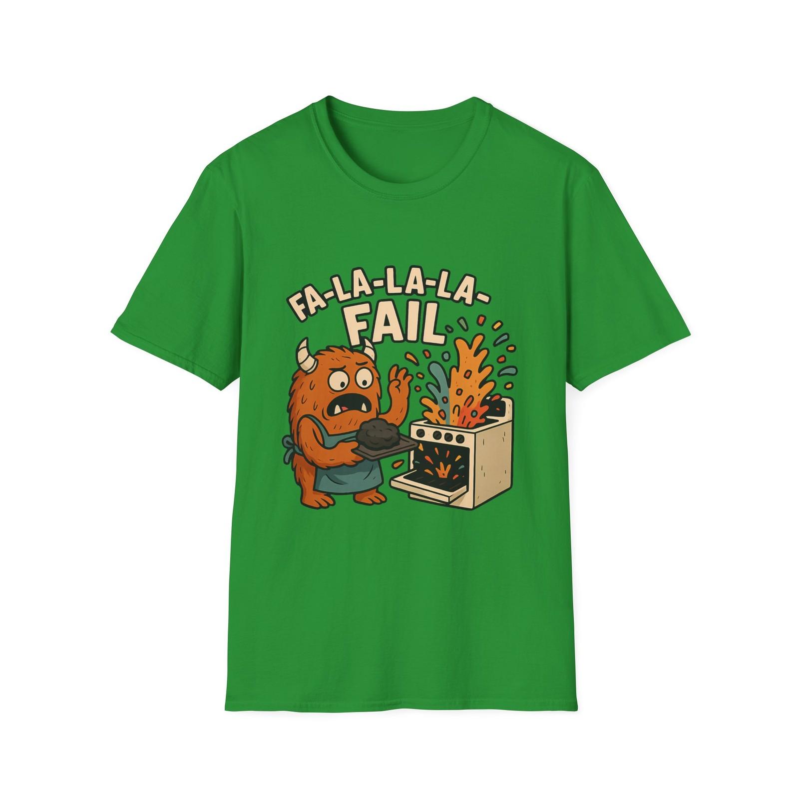 Unisex Softstyle T-Shirt Mens Womens Tees Top Fa-La-La-La-Fail Funny Christmas Monster Disaster M