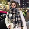 Christmas atmosphere New red plaid scarf Women's winter versatile thickened senior sense Students keep warm
