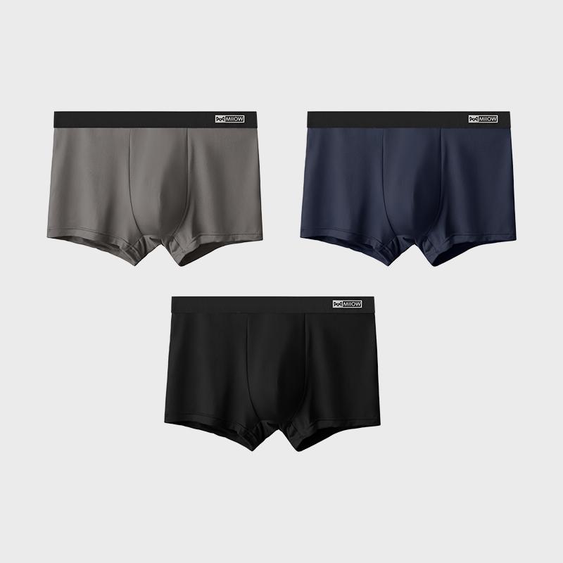 MiiOW 3 szt. Męska Bielizna Grafenowa Antybakteryjna Bielizna Miękka i Wygodna Bawełniana Bielizna Płaskie Rogi Rozmiary L-5XL