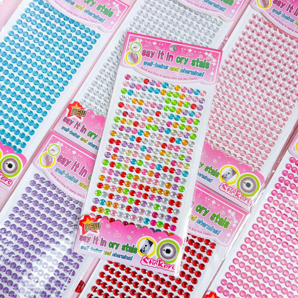 Acrylic Rhinestone Stickers: 456mm, Full Color Range, Ample Stock, Perfect for DIY.
