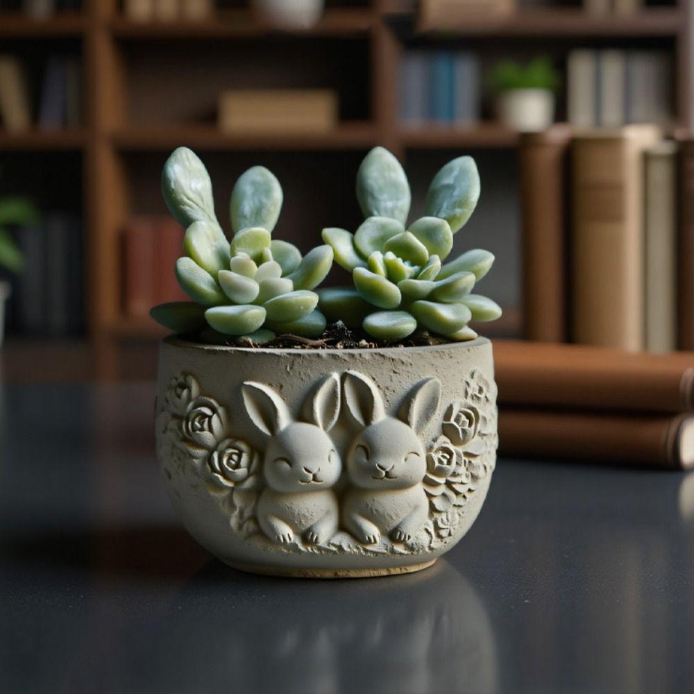 Silicone Aromatherapy Candle Mold Bunny Couple Plaster Mold New Resin Mold  Home Decor