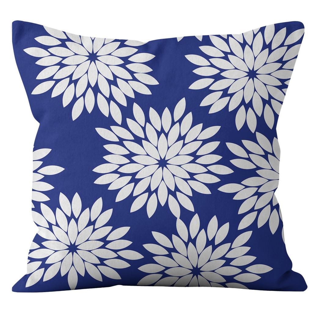 Nordic Style Blue and White Geometric High-end Pattern Pillow Cover Simple and Fashionable Home Sofa Cushion Cover Pillow Cover