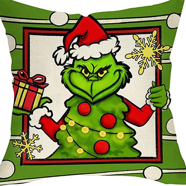 

Популярная Зимняя Рождественская Наволочка Гринч Наволочка Подушка для Гостиной 45 * 45Cm [without core]
