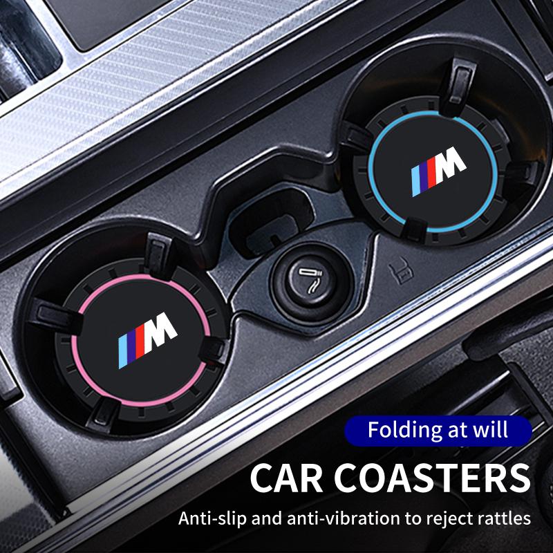 2025 Heiß 2 Stück Auto Silikon Rutschfest Untersetzer Becherhalter Flaschenmatten Für BMW M X1 X3 X5 X6 X7 E30 E90 M3 E84 E83 F25 E83 F25 E91 E60
