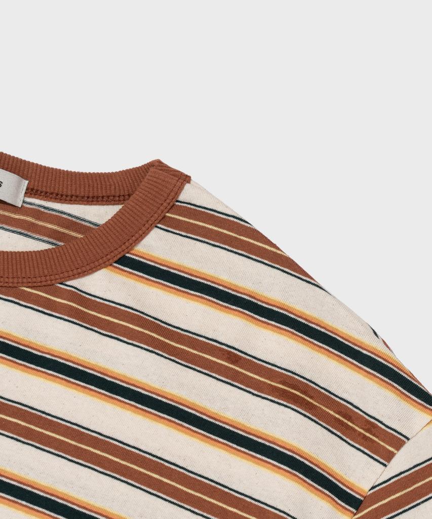 CARGOBROS FOR WOMAN Striped Short Sleeve T-Shirt (Camel)