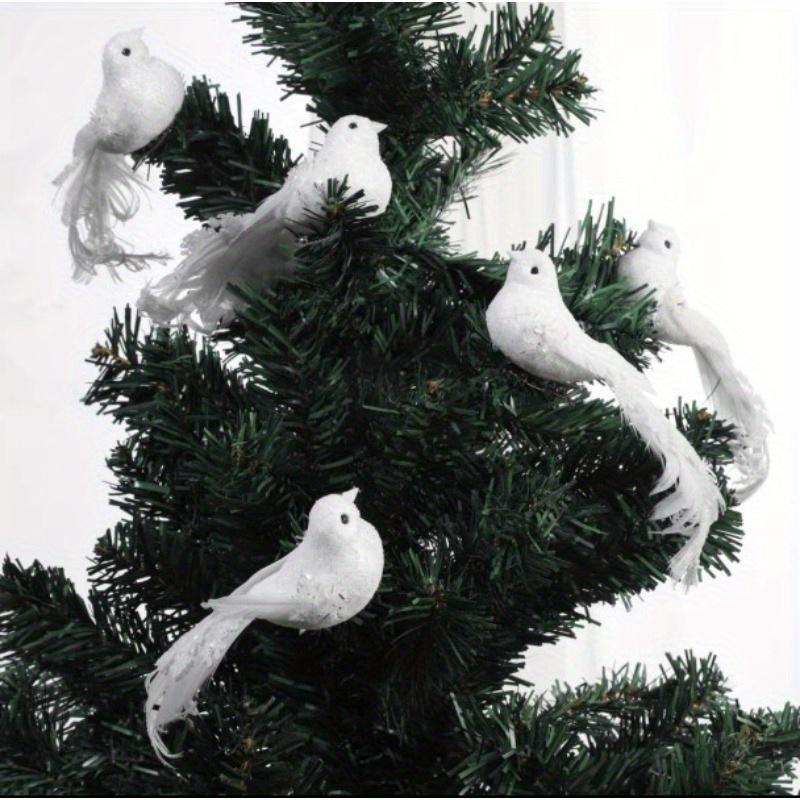 4pcs/set Artificial Feather Lover Peace White Bird Garden Decor Craft Birds Model Photography Props Ornament