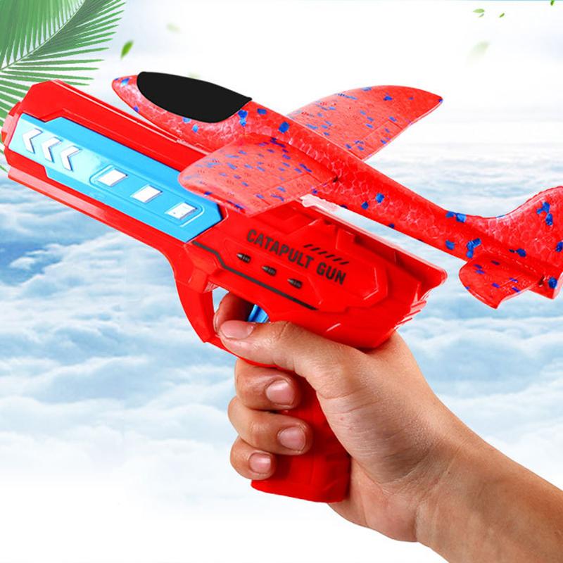

Пусковая установка для самолета, игрушки, детские катапульты, пистолеты для стрельбы по самолету, игрушка для спорта на открытом воздухе, летающая пенопластовая пусковая установка для самолетов, подарки для мальчиков и девочек красный
