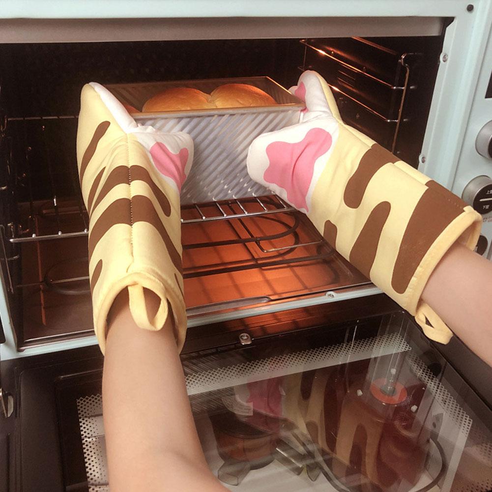 

Симпатичные мультяшные кошачьи лапы, рукавицы для духовки, хлопковые жаропрочные нескользящие перчатки для выпечки в микроволновой печи