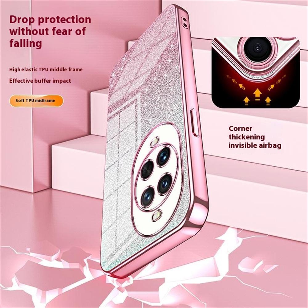 Pro Huawei nova 14 Ultra 5G pouzdro Elektroplating Gradient Glitter TPU kryt na telefon