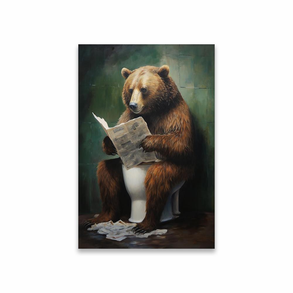 Lustige Nette Tierkunst Poster Tier Hund Katze Wandkunst Drucke Lustige Badezimmer Wanddekoration Leinwandbild Moderne Toiletten Dekoration