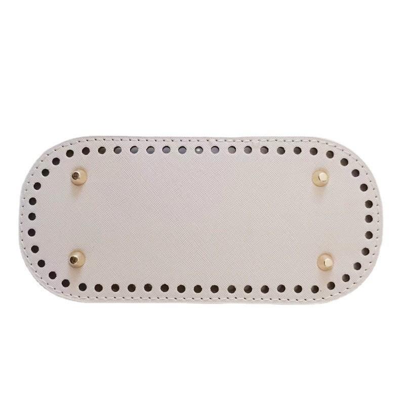 Gewebter Ovaler PU Kreuzmuster Taschenboden, 22x10cm - Handgemachtes DIY Taschenzubehör