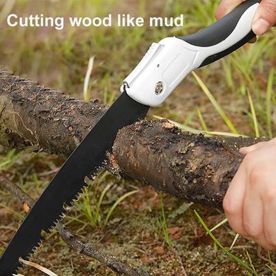 Klappsäge, robuste, extra lange Klinge, Handsäge für Holz, Camping, trockenes Holz, Astsäge mit harten Zähnen