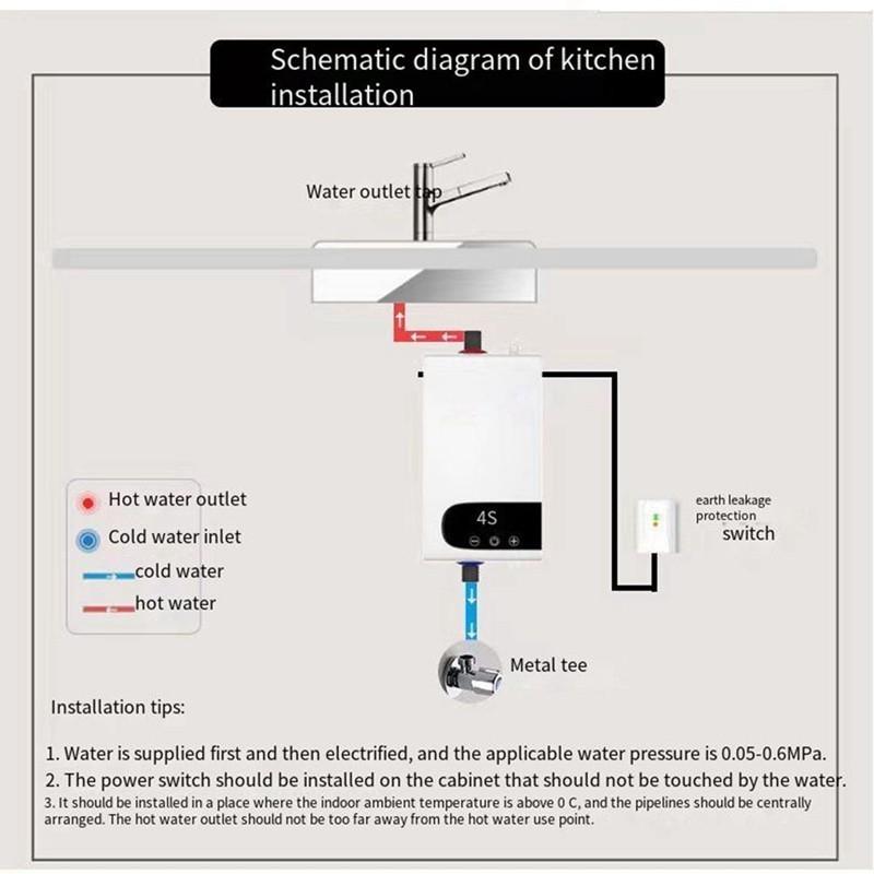 4500W Schnelle Sofortheizung Elektrischer Warmwasserbereiter Klein Konstanter Temperatur Warmwasserbereiter Haushaltswasserheizgerät