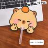 10Pcs Cute Cartoon Capybara Shape Plastic Folding Fan Summer Portable Mini Cooling Fan Student Handheld Fan Kawaii Kid Fan