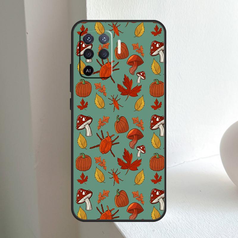 Herbstlaub Kürbis Halloween Für OPPO A96 A76 A16 A5 A6 Pro A15 A17 A57 A18 A38 A58 A78 A98 A54 A74 A94 A40 A60 A80 Hülle