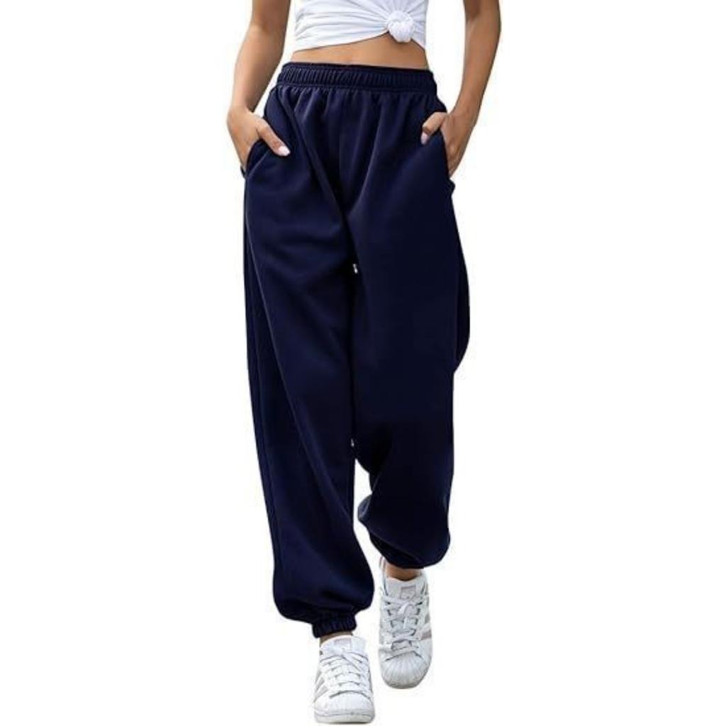 Damen Mittlere Taille Verjüngte Jogginghose Jogger Lockerer Sitz Lässige Streetwear Hose Unterteil