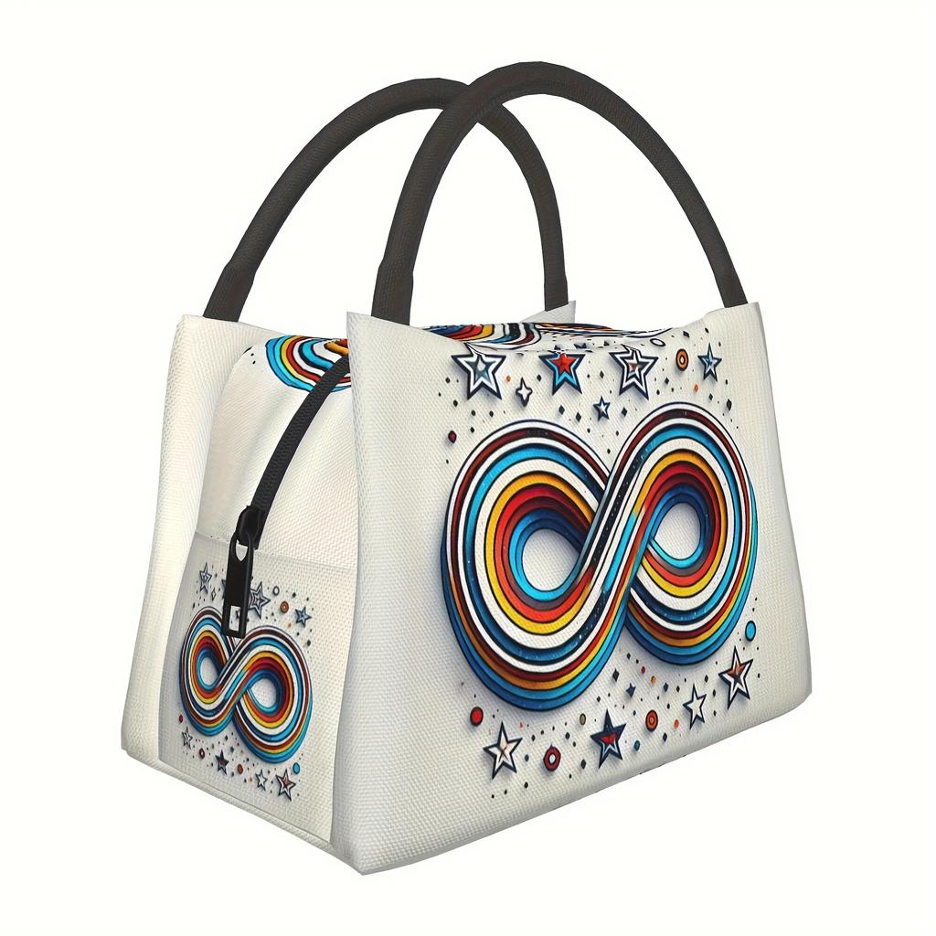 Vibrant Cartoon Insulated Lunch Bag - Reusable, Portable, and Spacious for School, Office, Picnics, Beach Outings, and Hiking