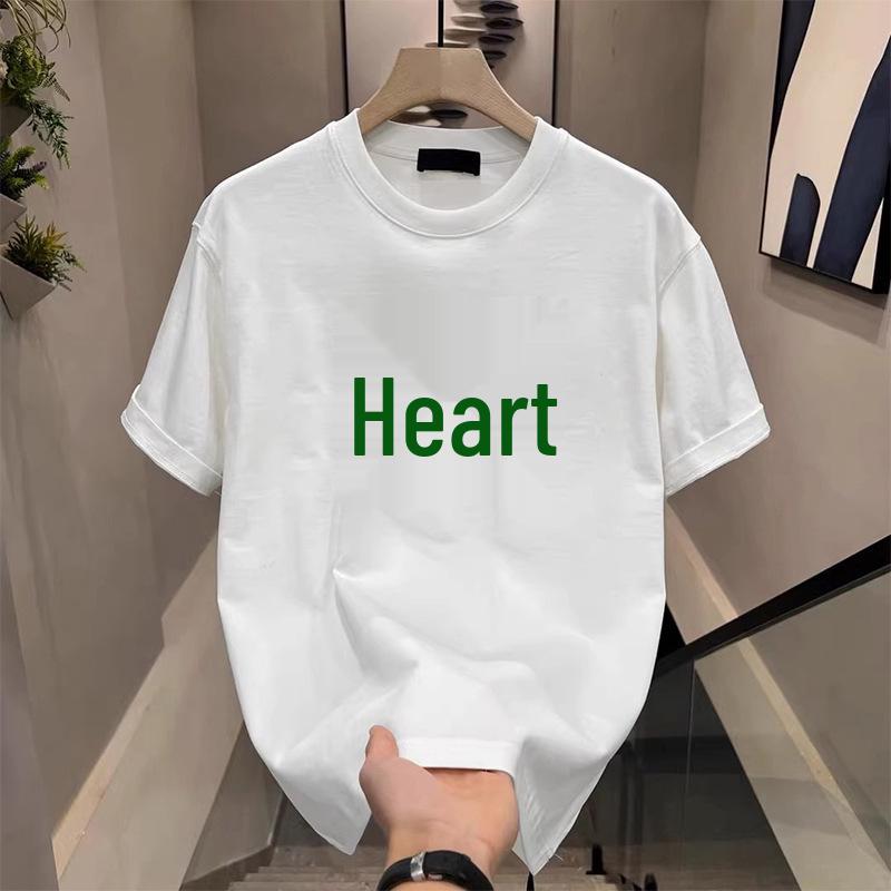 Heavyweight American Trendy Men s Summer Round Neck Loose Fit T-shirt with Handsome Print белый 3xl
