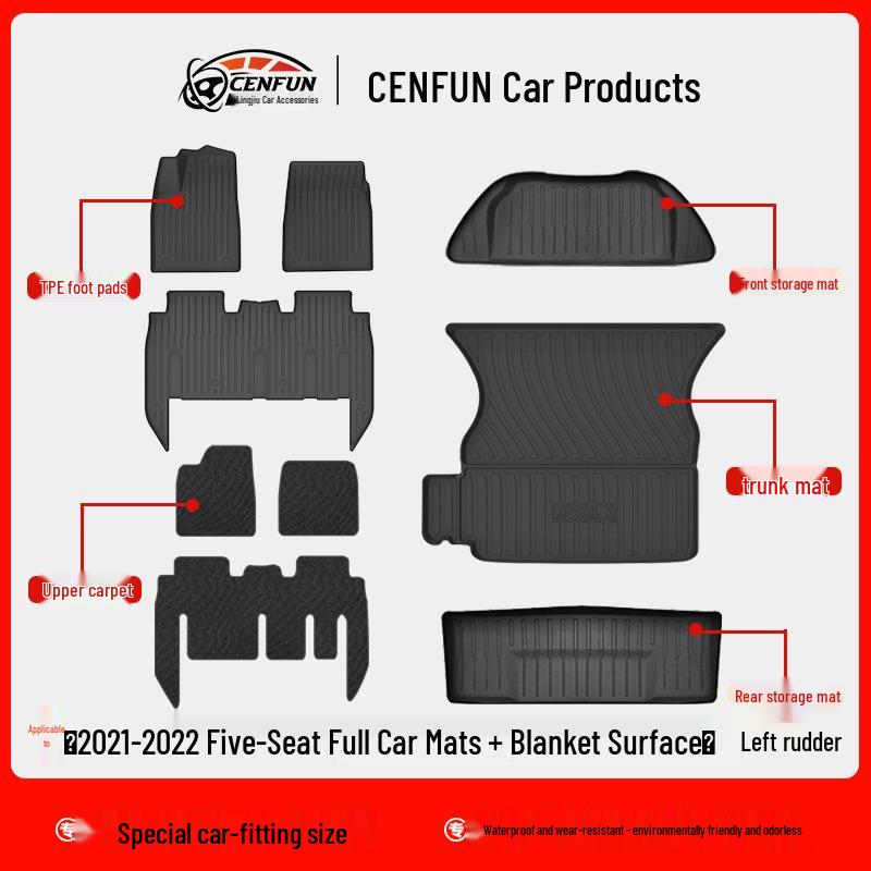 Waterproof TPE Floor & Trunk Mats for 2023 Tesla Model X LHD