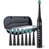 Sonic Electric Toothbrush Set with 8 Replacement Brushes and Case, IPX7 Waterproof, 3 Modes, 2-Minute Auto Timer, USB Charging, 4-Hour Battery Life, 3