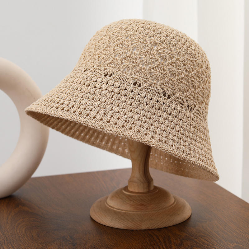 Summer Women'S Versatile Face-Covering Bucket Hat Hollow-Out Design Makes Face Look Smaller Spring Autumn Travel Sun Hat