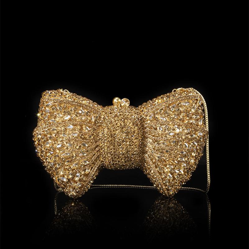 

Luxury High-end Dinner Bags Exquisite Rhinestone Elegant Handbags Bow Crystal Women s Bags Champagne Bottle Shaped Special Bags