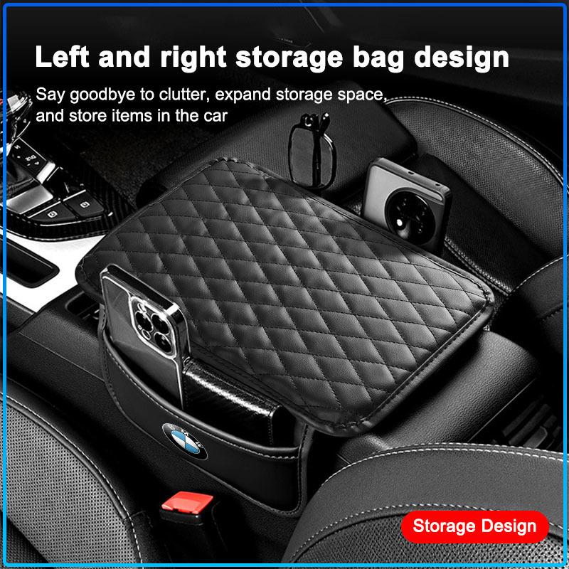 1Pcs Leather Car Armrest Mat Tissue Boxes Height Pad Armrest Box For BMW M Performance 1 3 5 7 Series M3 M4 M5 M6 X1 X3 X5 X6 X7 E30 E34 E36 E39 E4
