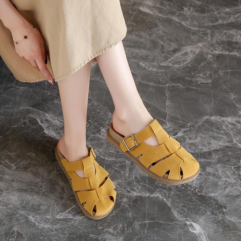 Women Summer Slippers Casual Girl Sandals Close Toe Plus Size Pink Yellow Khaki Slide Slippers
