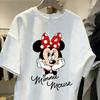 Tricou Bumbac Vintage Desen Animat Mickey Minnie Pereche Vară Mânecă Scurtă Tricou Topuri Casual Femei Bărbați Uzură Zilnică Topuri Drăguțe Disney