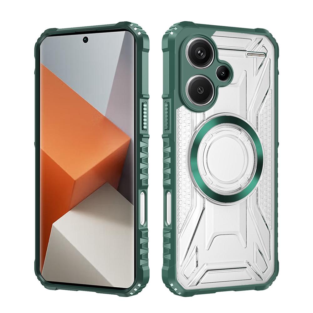 KEYSION Transparent Magnetic Case for Redmi Note 13 Pro 4G 13 Pro+5G Shockproof Phone Back Cover for Xiaomi POCO X6 5G M6 Pro 4G