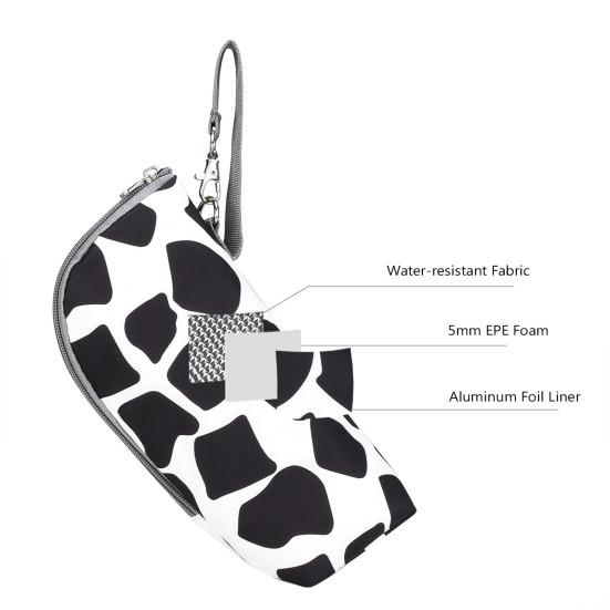 Baby Bottle Bag Adorable Zipper Closure Oxford Cloth Portable Car Stroller Breast Milk Insulated Bag Nursery Supplies