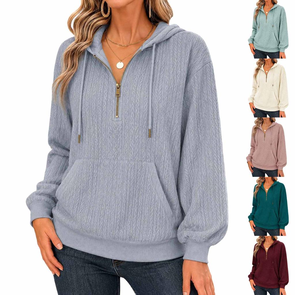 Women's Casual Hoodie Loose Fit Color Pullover