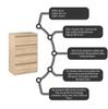 Sonoma Oak Chest of Drawers with 4 Drawers 60 CM TV Cabinet Living Room Bedroom Furniture