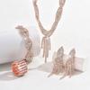 Silberschmuck-Set: Damen-Hochzeitsfotografie-Accessoires mit Halskette & Ohrringen in unabhängiger Verpackung