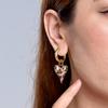 New Fashion Acrylic Resin Leopard Heart Pendant Hoop Earrings Woman Gold Color Thick Stainless Steel Ear Buckle Female Jewelry